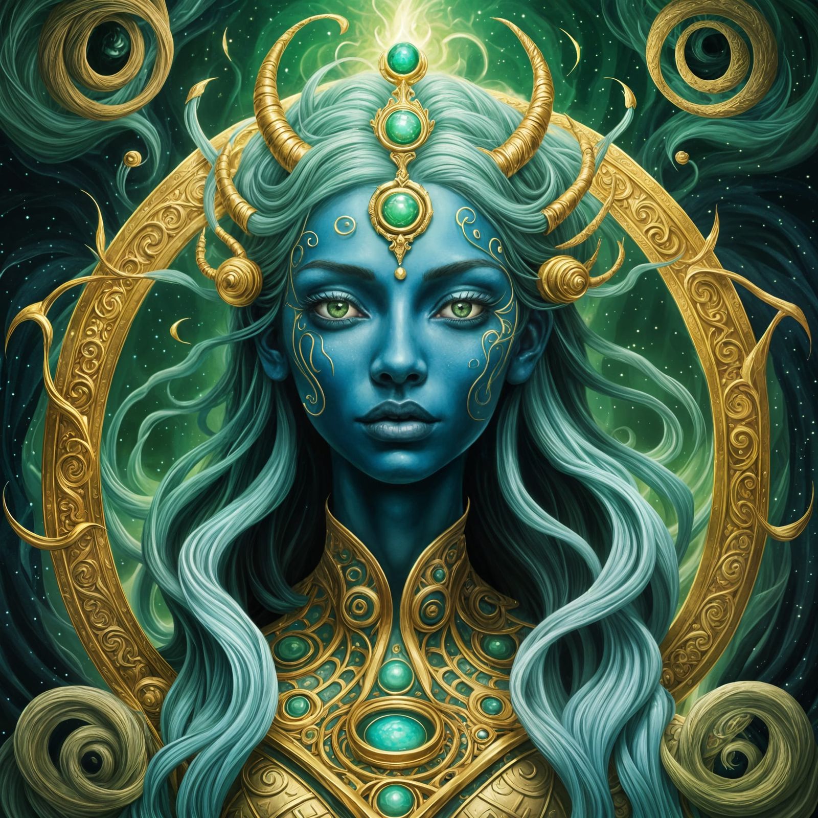 Blue-Skinned Goddess of Soul Transition