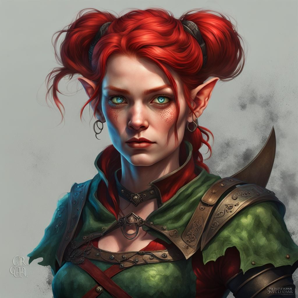 Goblin Woman Portrait in Dark Fantasy Style