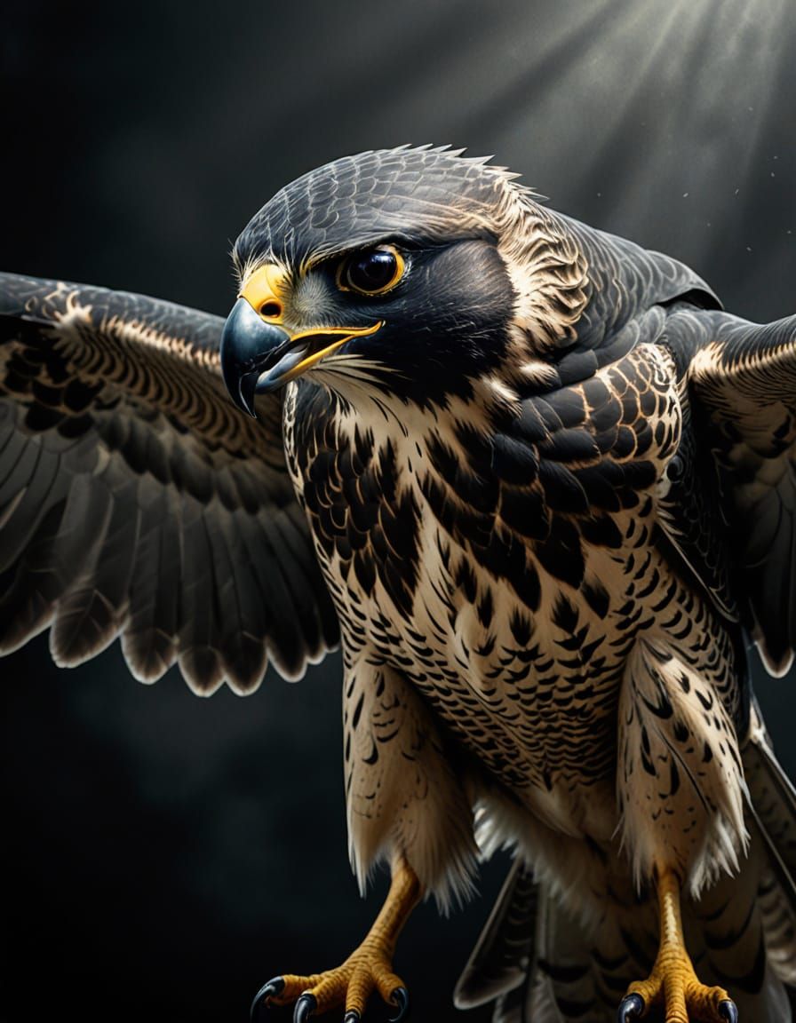 Peregrine Falcon Nosedive in Vertigo Art