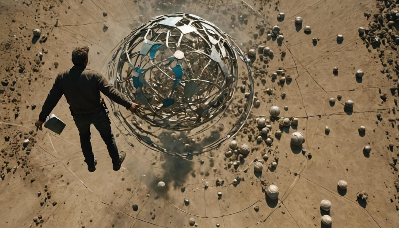 Surreal Bulb-Headed Man in Hyperrealistic Dreamscape