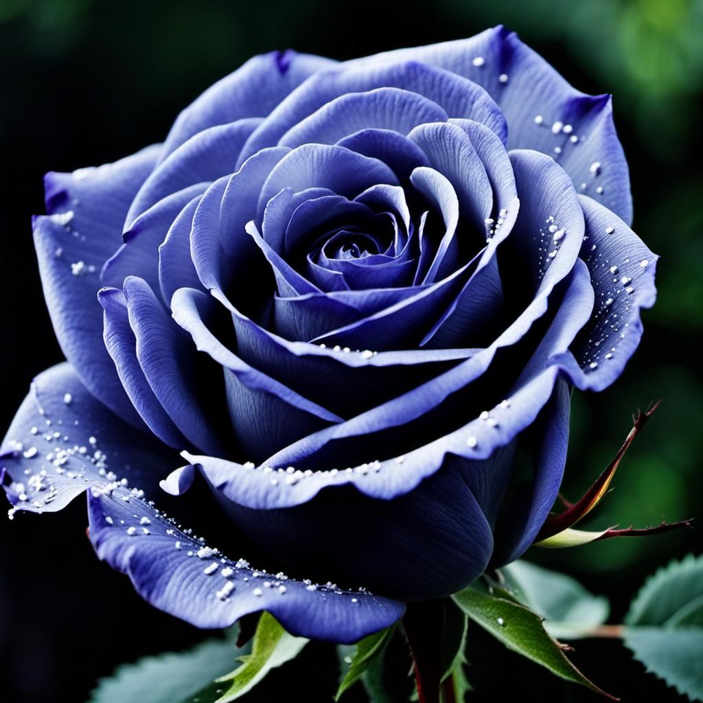 Rose in Bloom Against Grey Sky