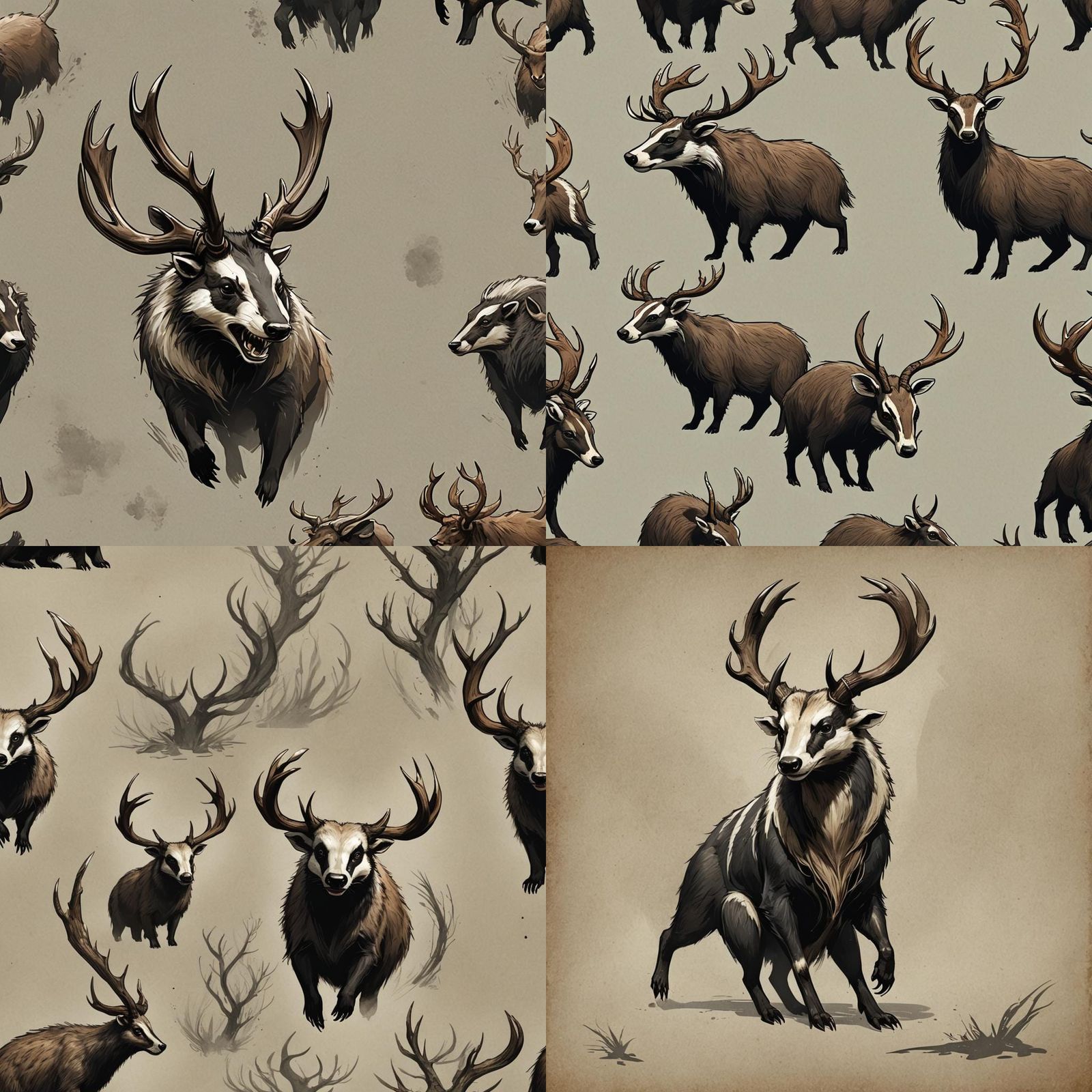 Antelope-Horned Badger Creature Concept Art