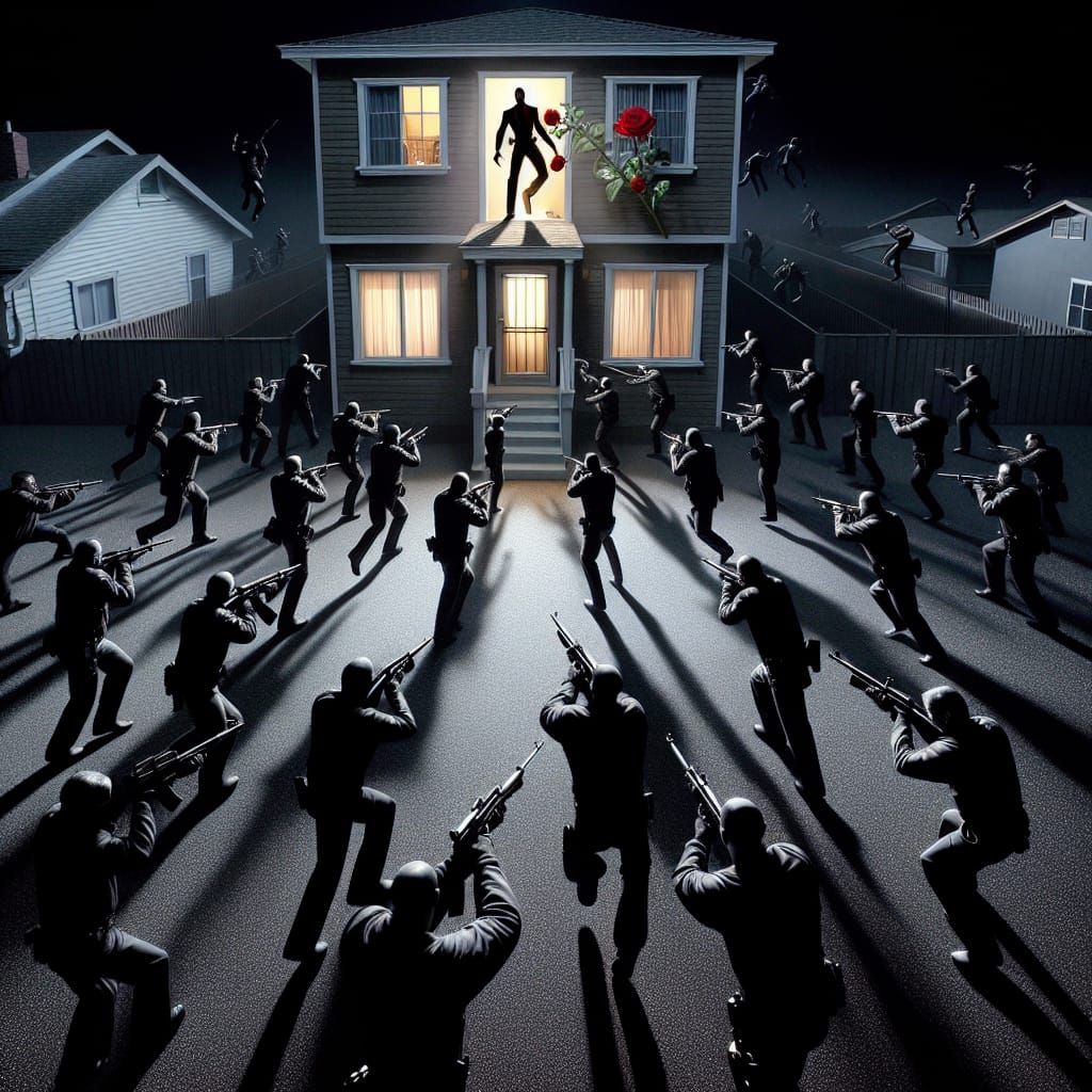 Surreal Escape: Glowing Figure Walks on Air