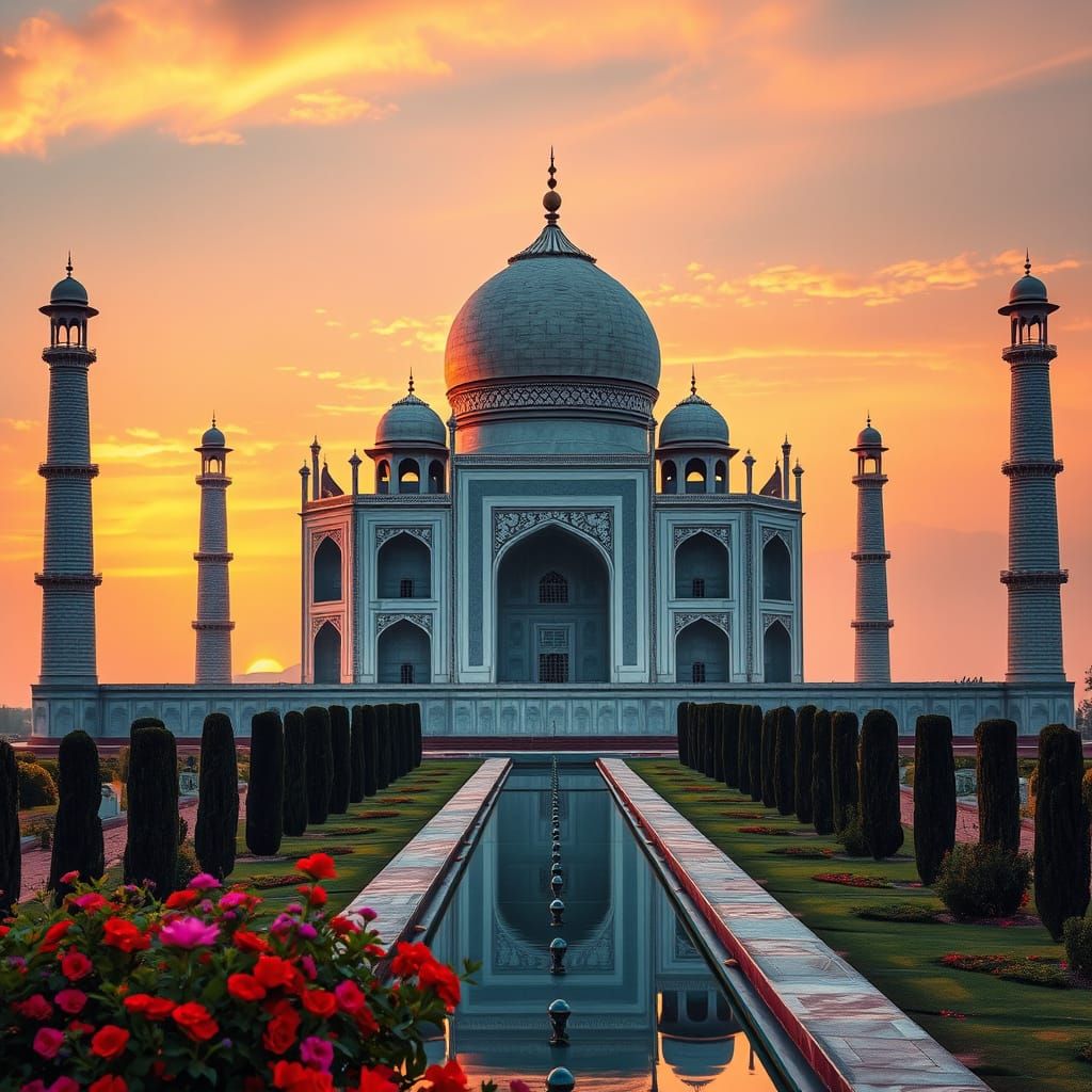 Majestic Sunrise at the Taj Mahal