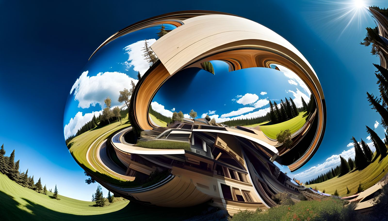 Surreal Broken Landscape in Warped Spacetime