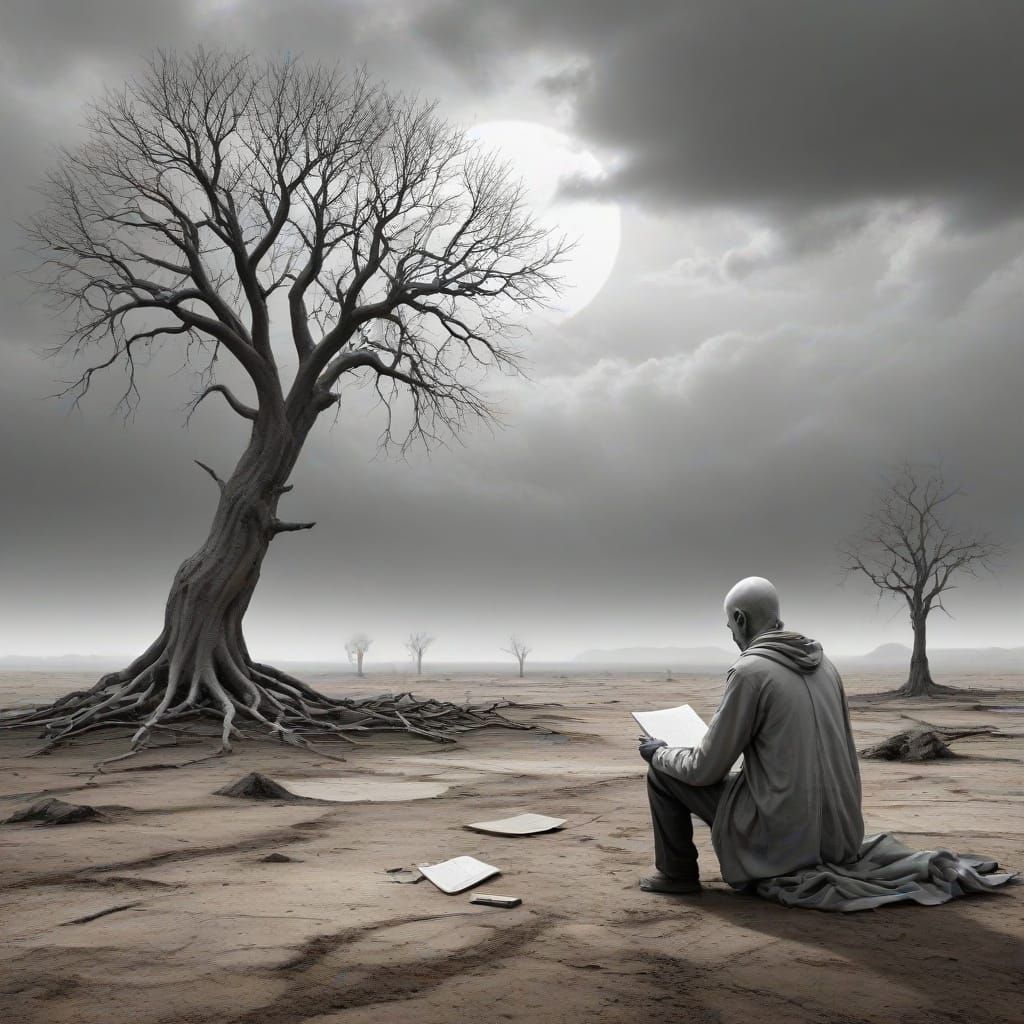 Desolate World Without Creativity: Digital Illustration