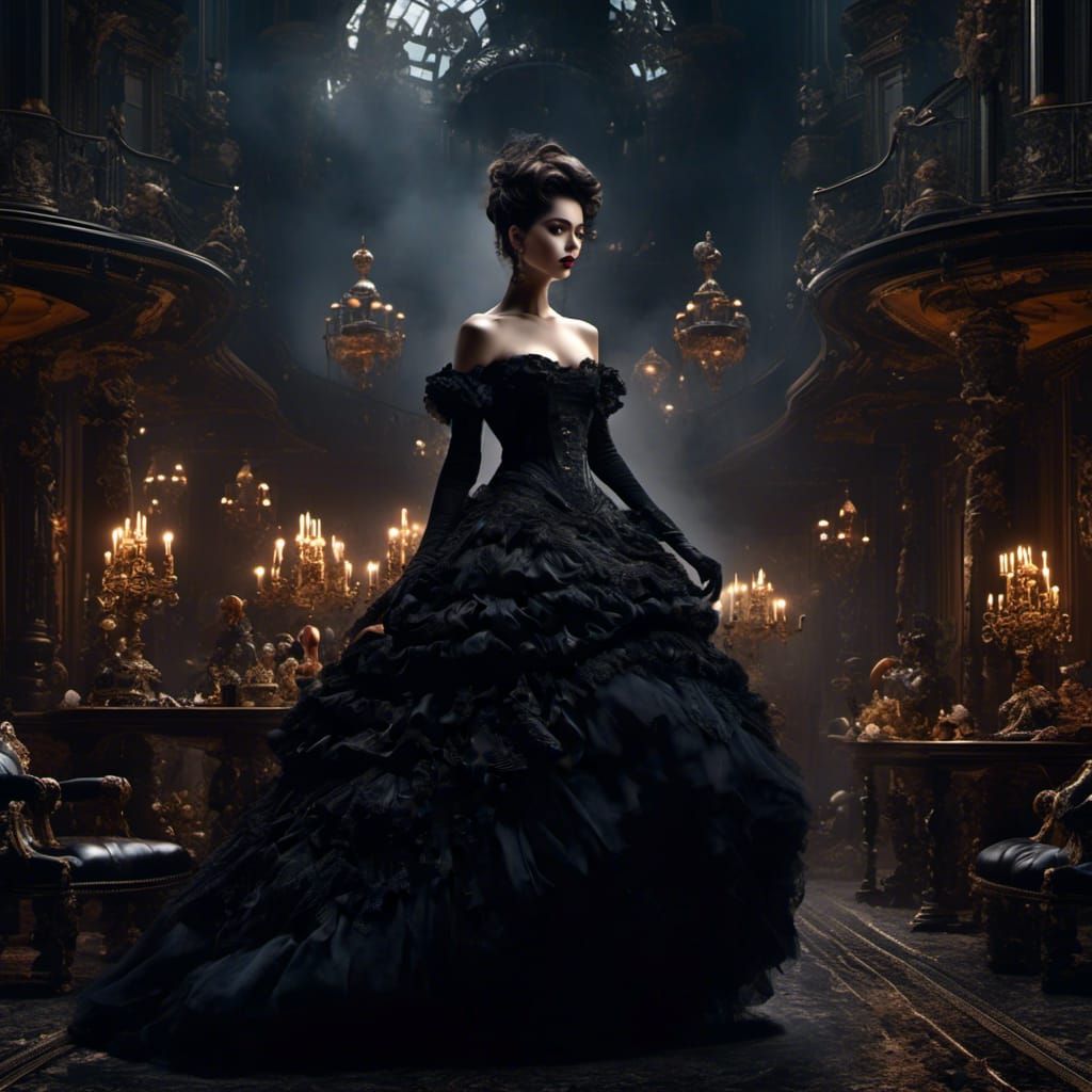 Victorian Lady 🖤 Black Dress Portrait 663