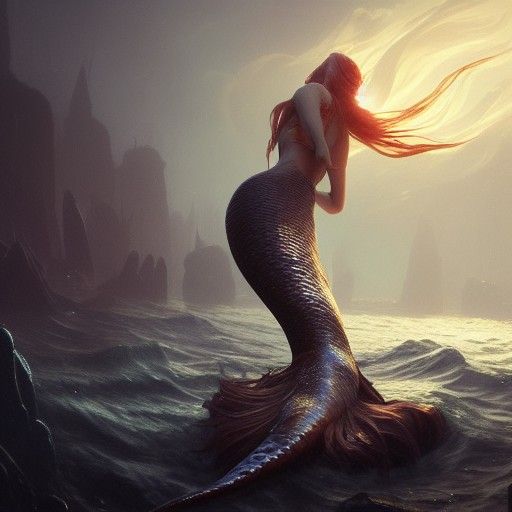 Mermaid Throws Object: Dark Fantasy Art