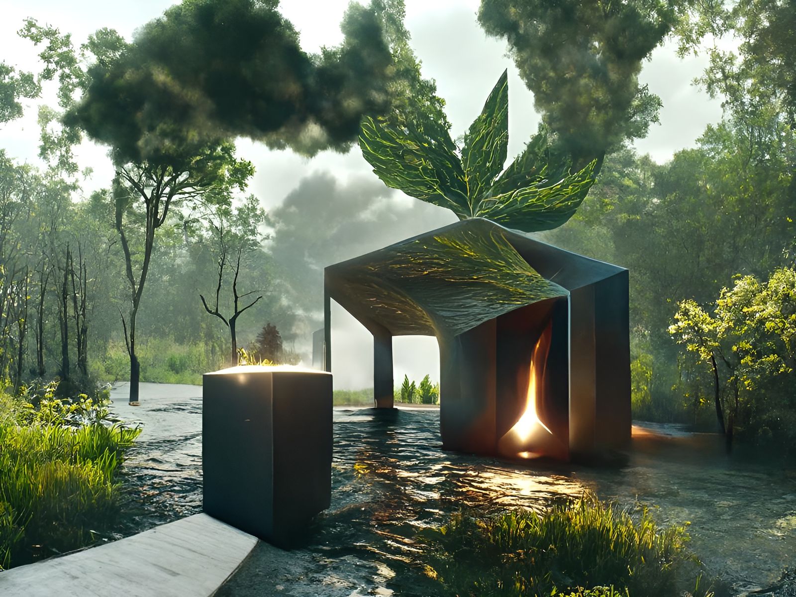 Detailed Rendering of Conceptual Art in Brut Style