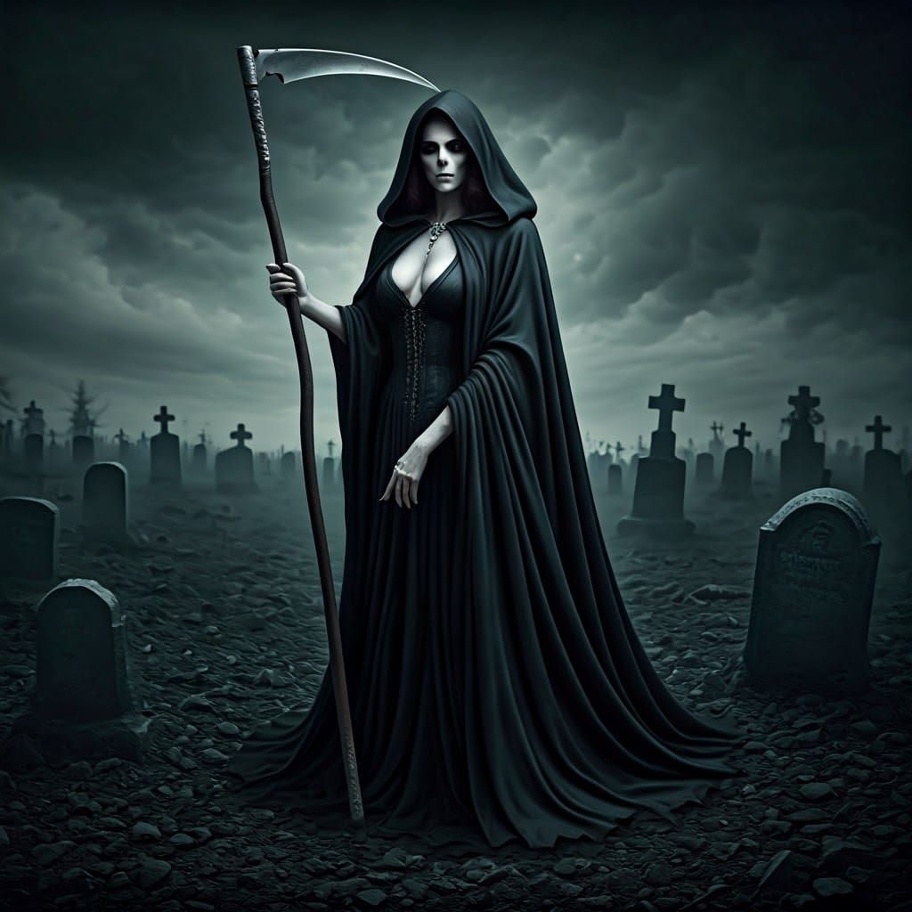 Lady Grim Reaper in Gothic Horror Field