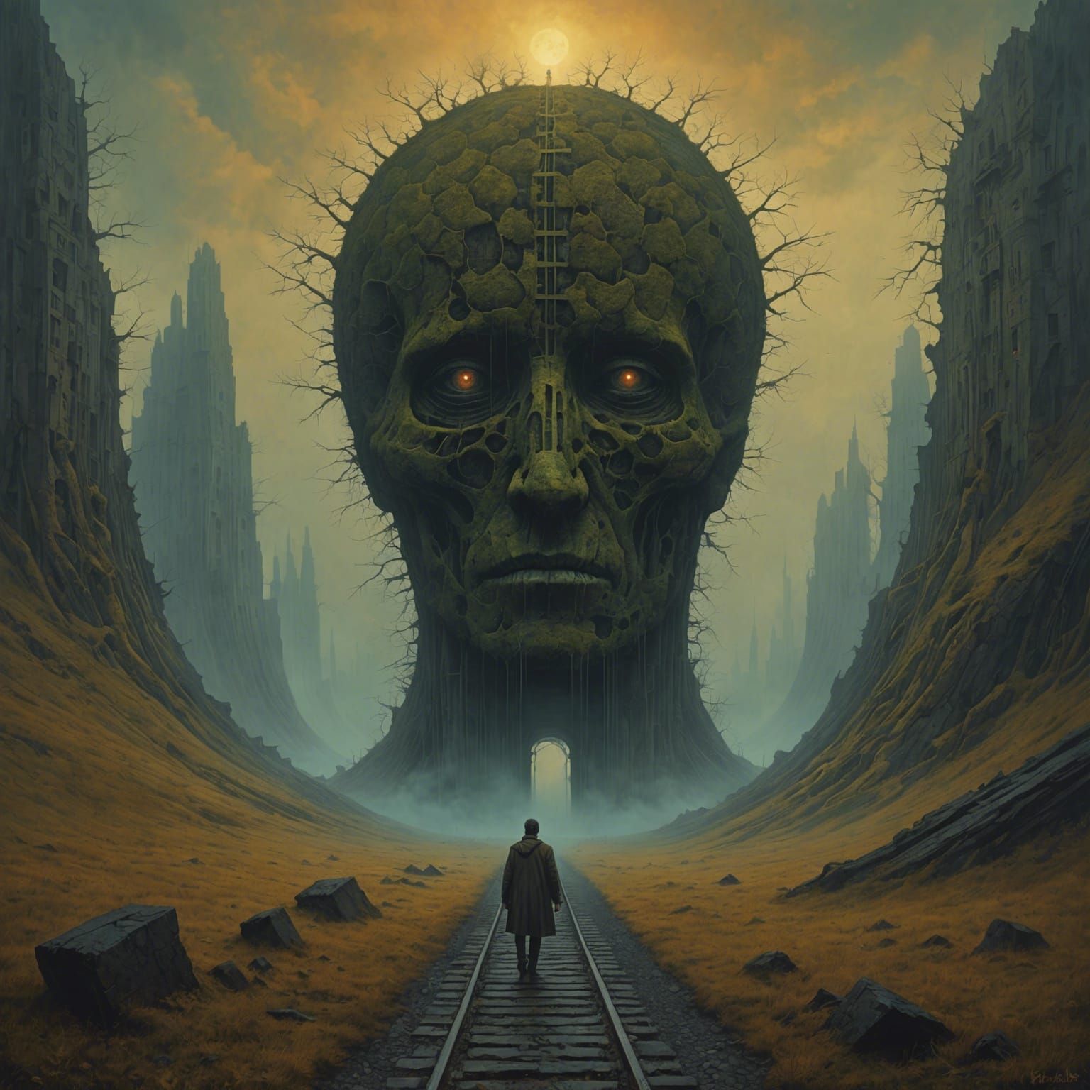 Crossing the Borderline: A Beksiński-Inspired Vision
