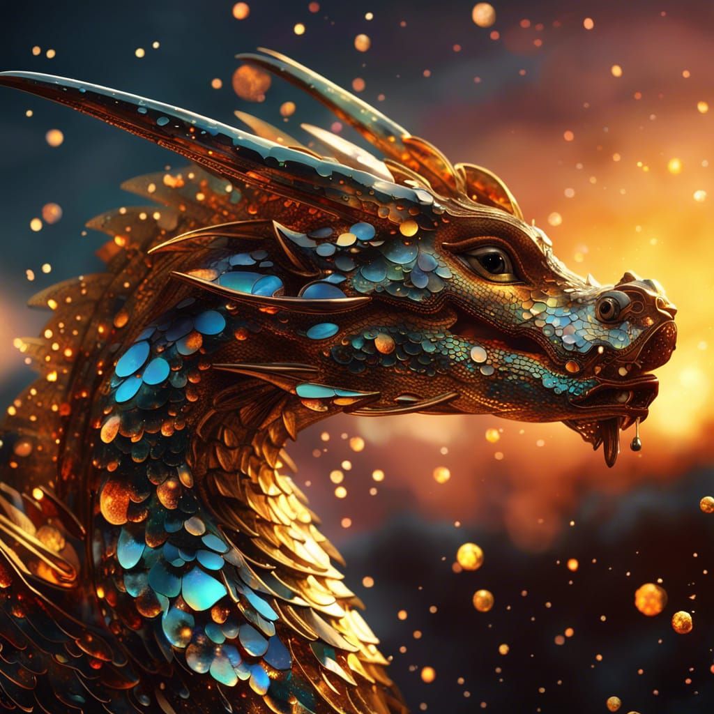 Glass Dragon with Galactic Butterfly Wings