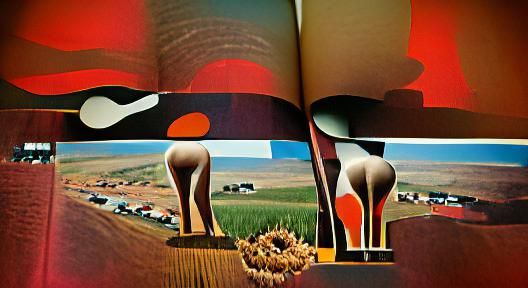 Maximalist High Plains Composition in Style of Alvin Lustig