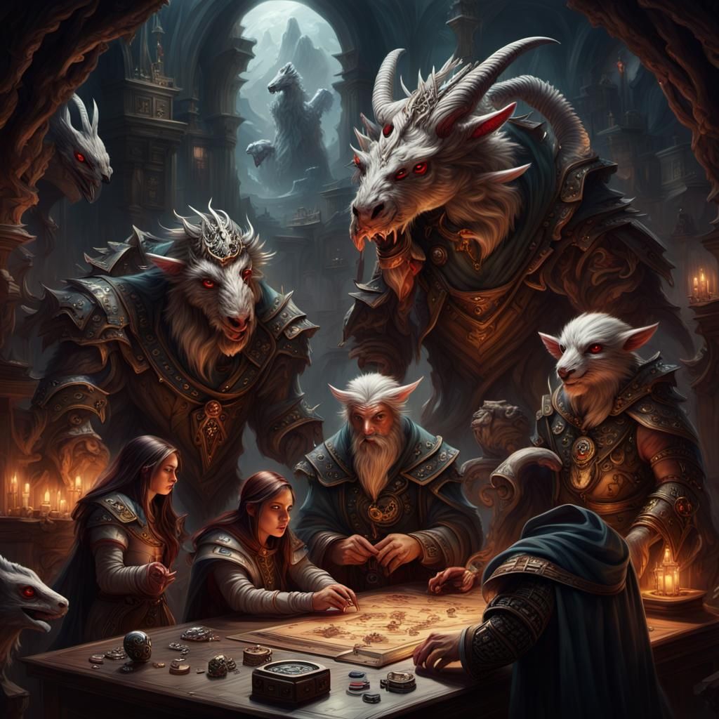 Animals Play Dungeons and Dragons in Digital Painting