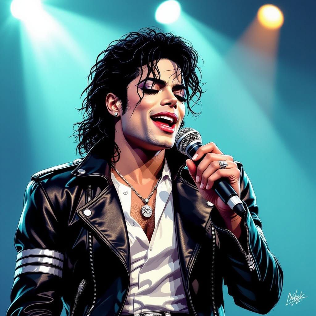 Michael Jackson Performing in 1980s Comic Style