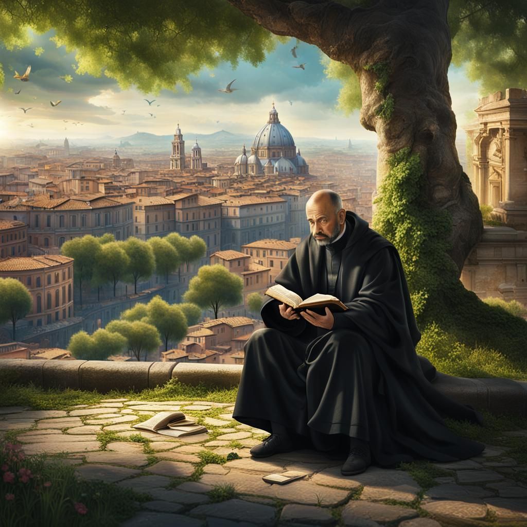 Ignatius Loyola Meditating in Medieval Rome
