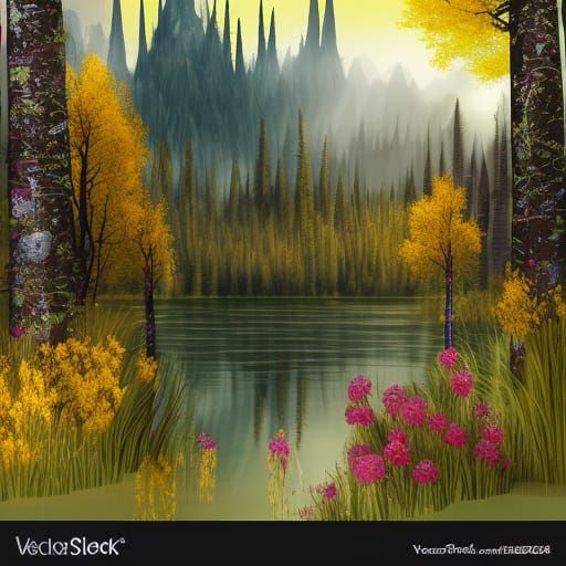 High Fantasy Elven City in Golden Summer Sunlight