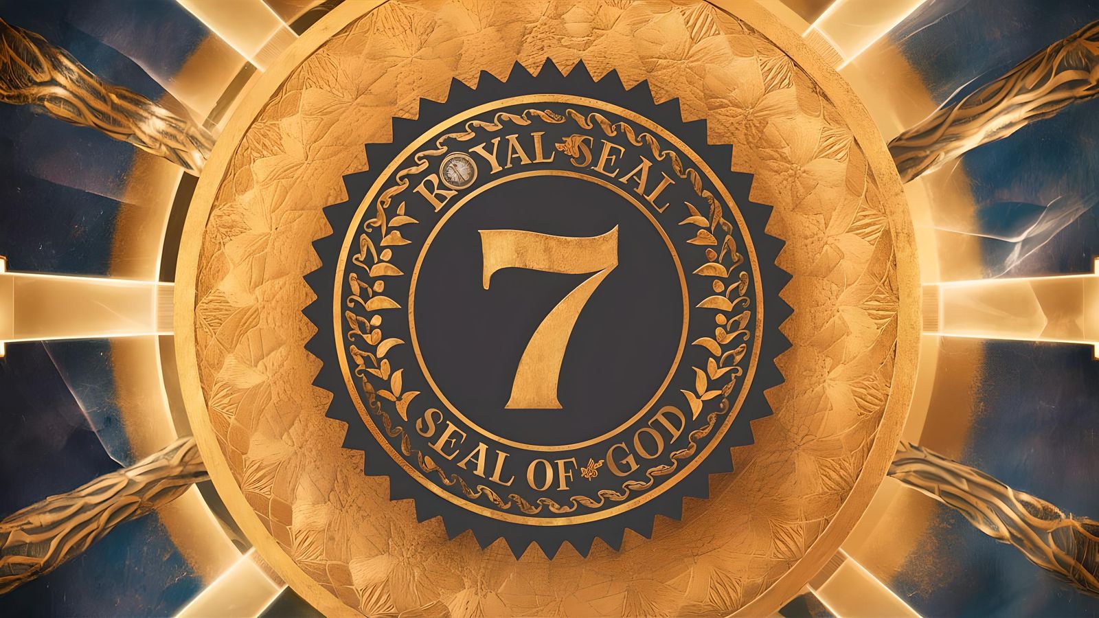 Ornate Royal Seal Engraved with Number 7