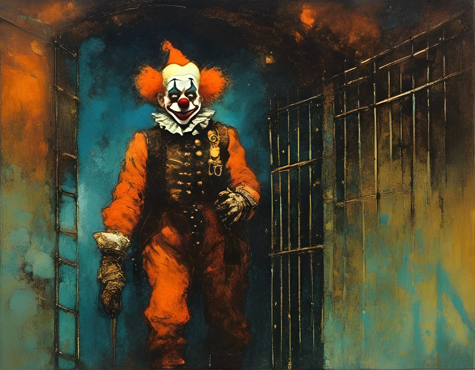Orange Clown in Prison