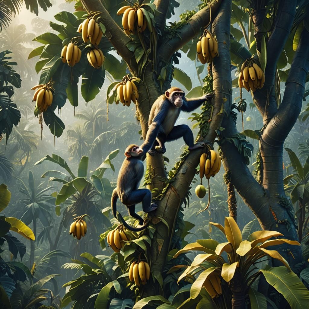 Monkey Business: Banana Tree Antics in Matte Painting