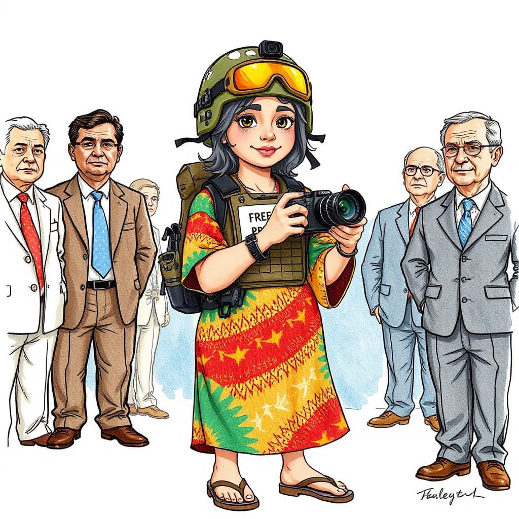 War Correspondent in Cartoon Kaftan