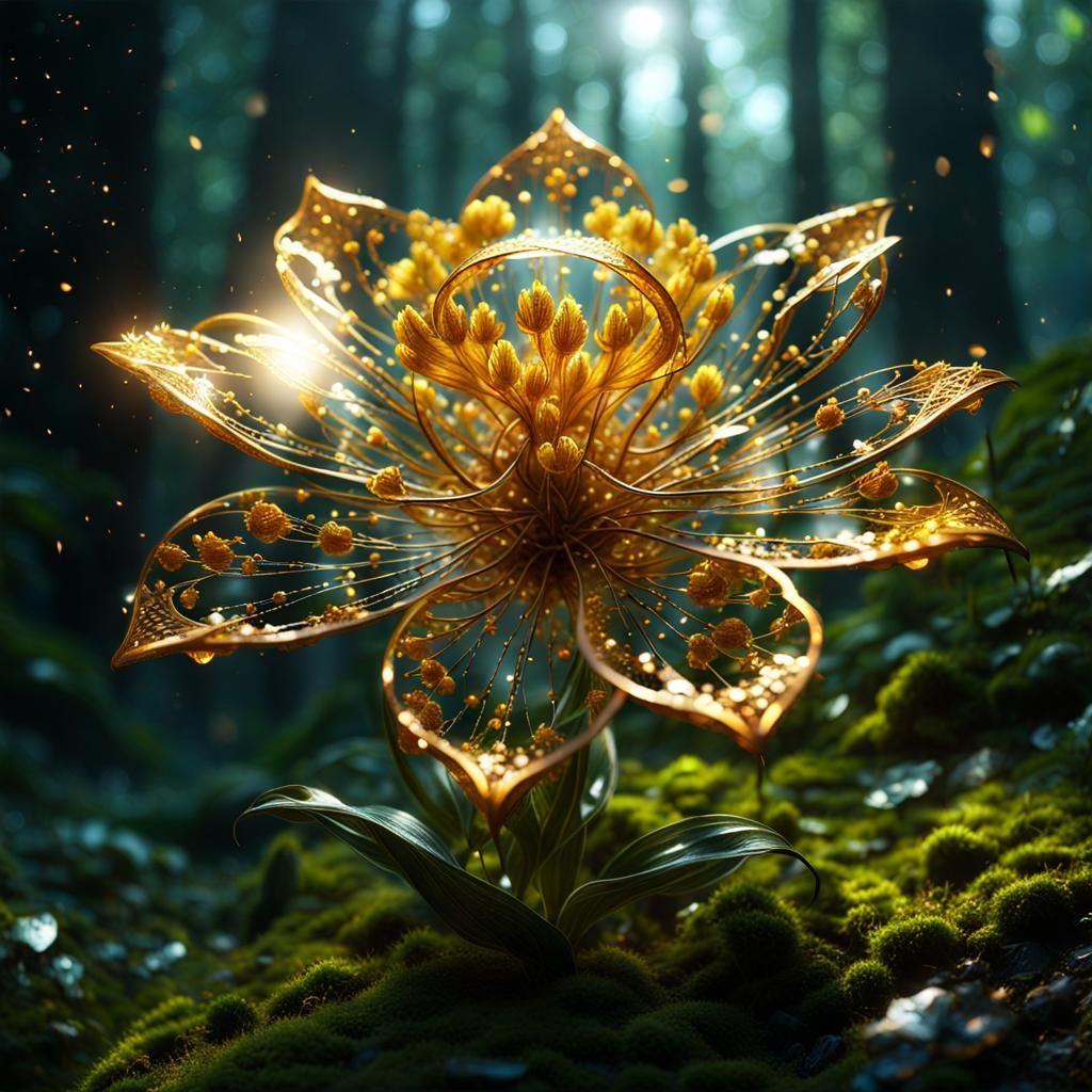 Glowing Alien Flower in Anime Style