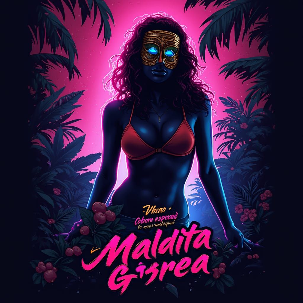 Glowing Silhouette in Neon Storm: Cyberpunk Album Art