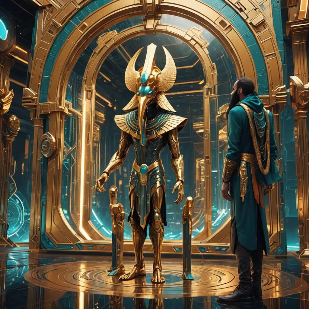 Thoth and the Futuristic Mirror Reflection