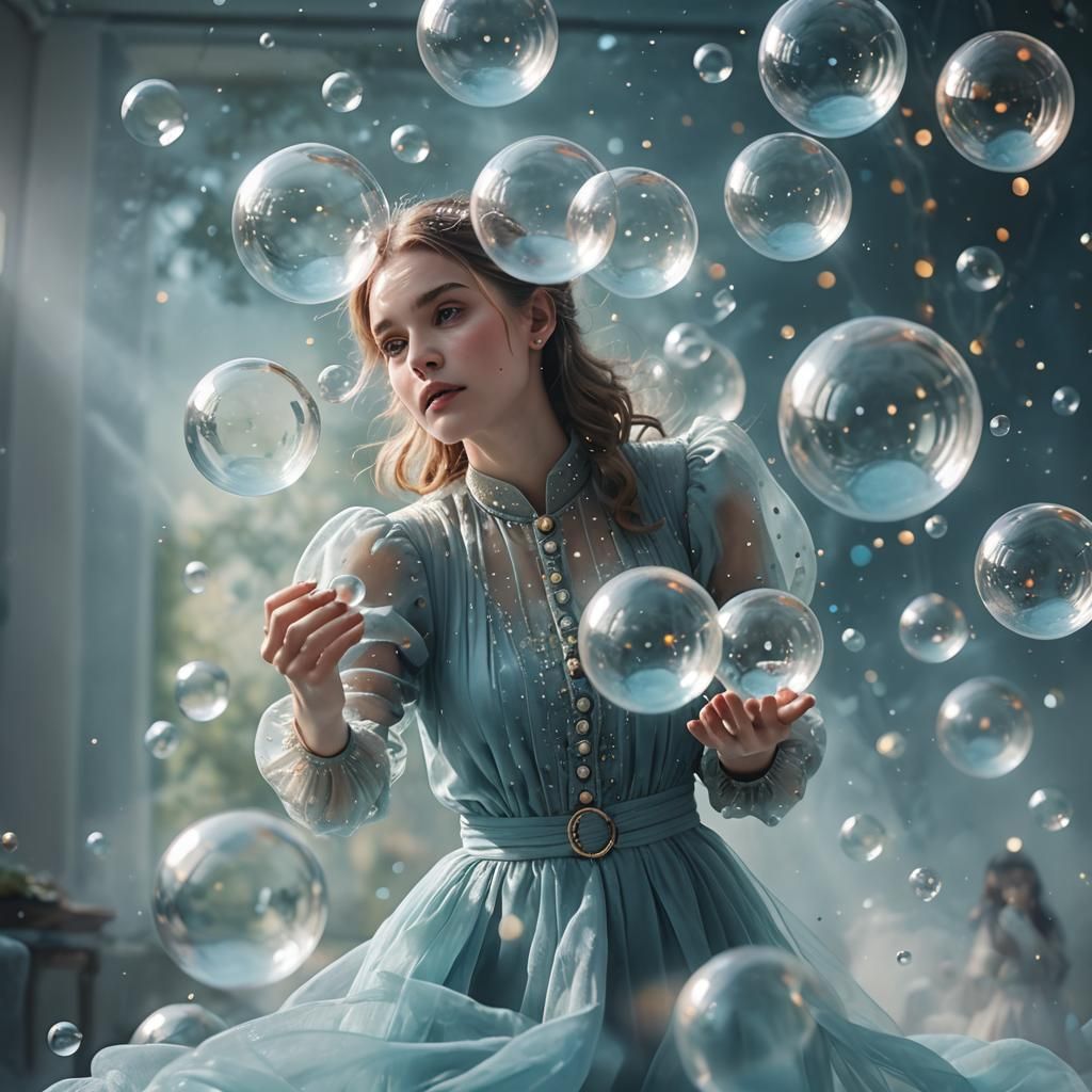 Surreal Orbs: Multiple Versions of a Woman