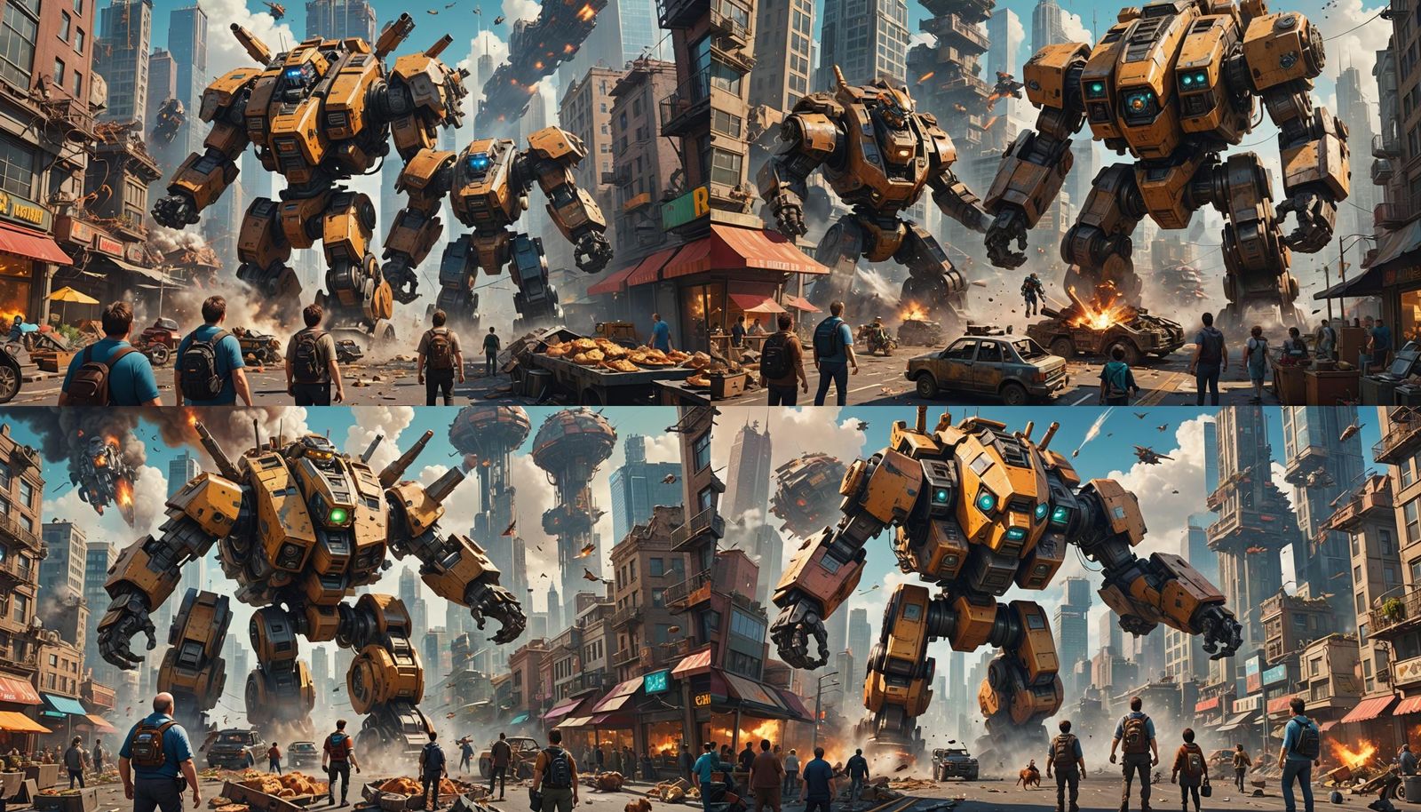 Mech Pilot Destroys City: Fantasy Concept Art