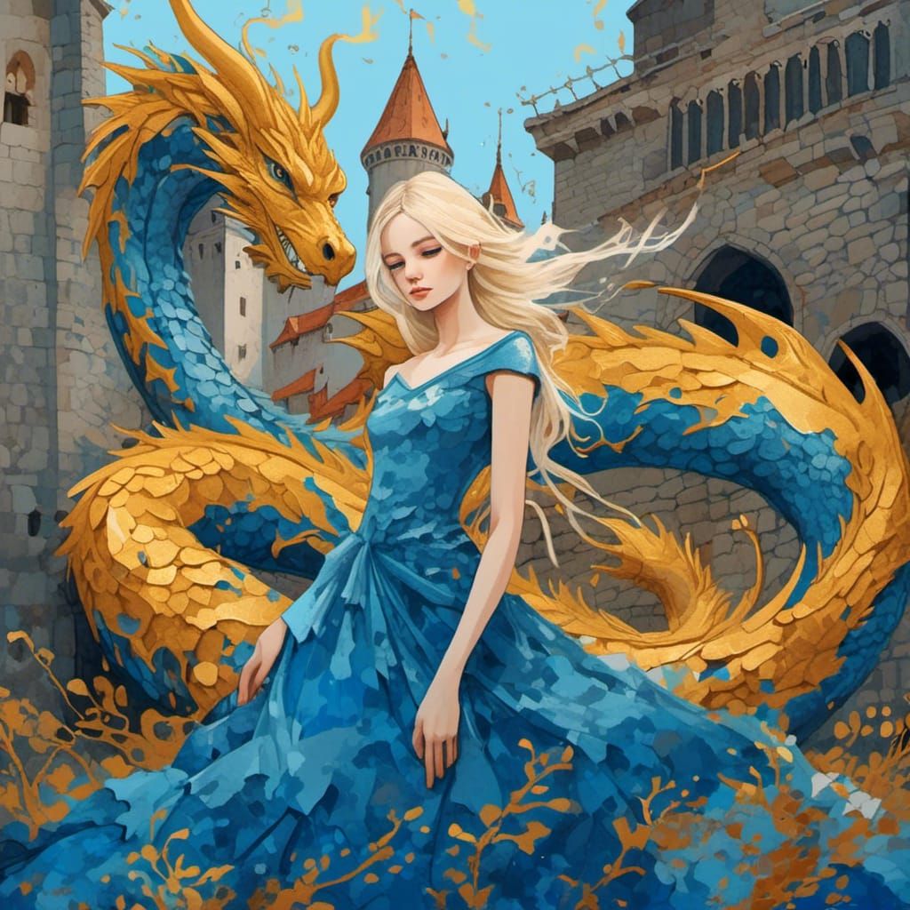 lady and golden dragon