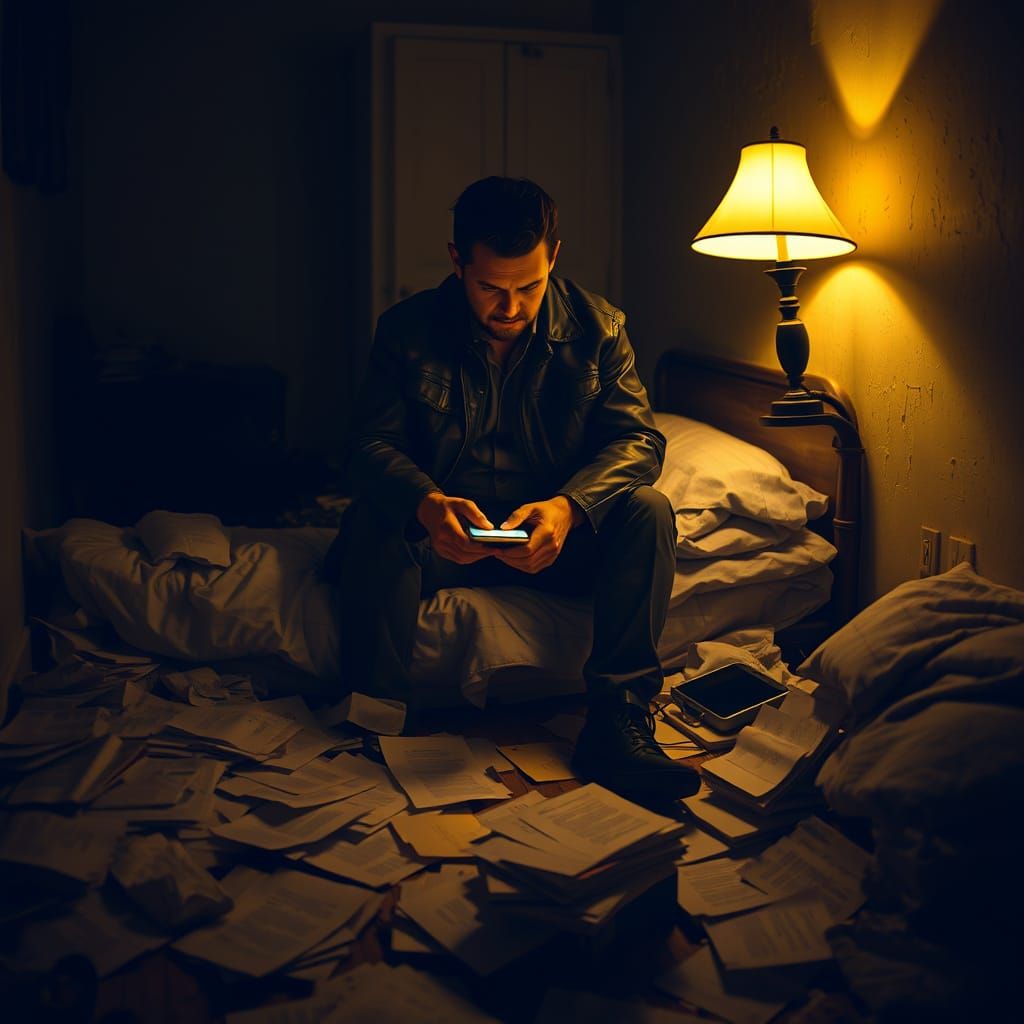 Gritty Figure Contemplates Desperate Struggle for Justice in...