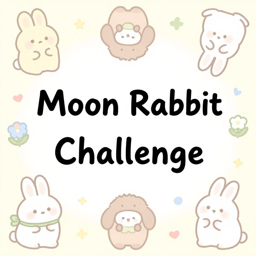 Moon Rabbit Challenge Text with Anime Characters