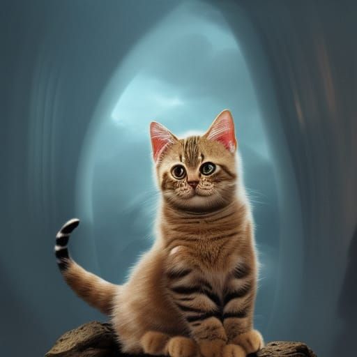 Cute Kitten in Epic Cinematic Digital Painting