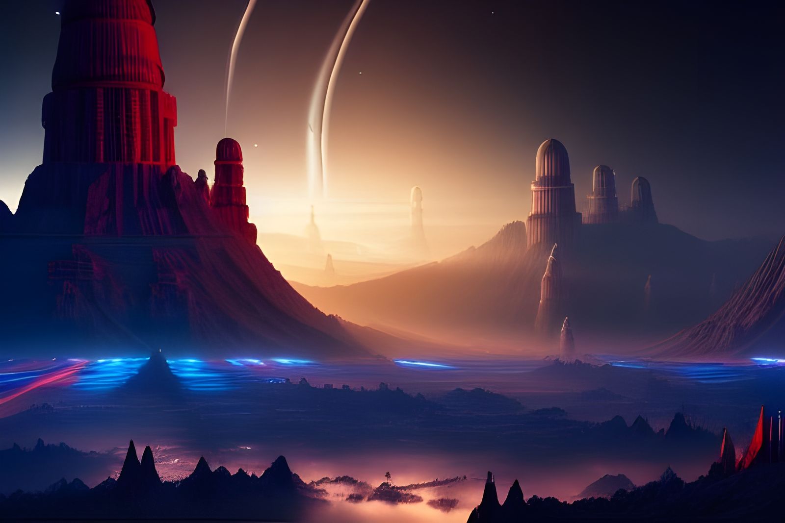 Sci-Fi Fantasy Olympus: A Hyper-Detailed Celestial Scene