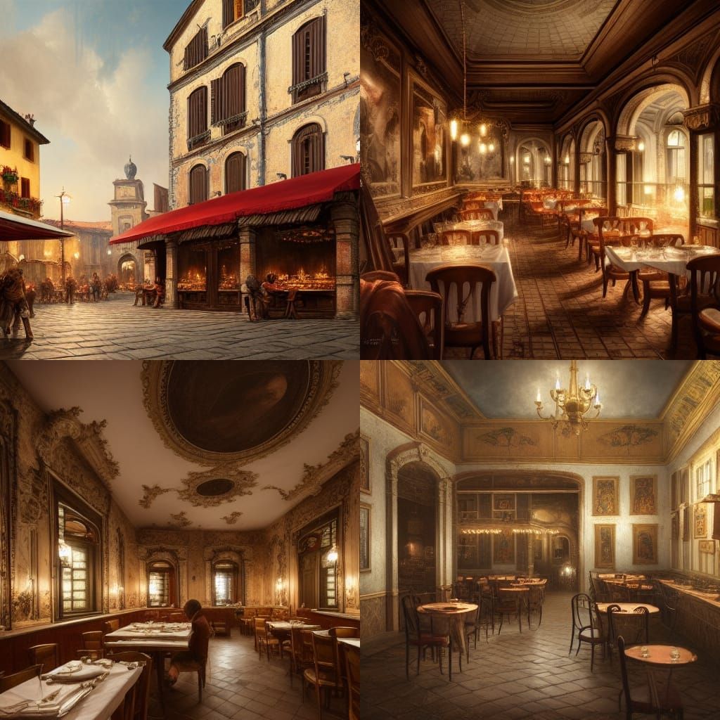 Classic Italian Trattoria with Cinematic Lighting