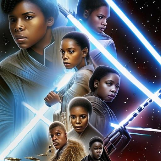 Young Woman in a Sci-Fi Star Wars Universe