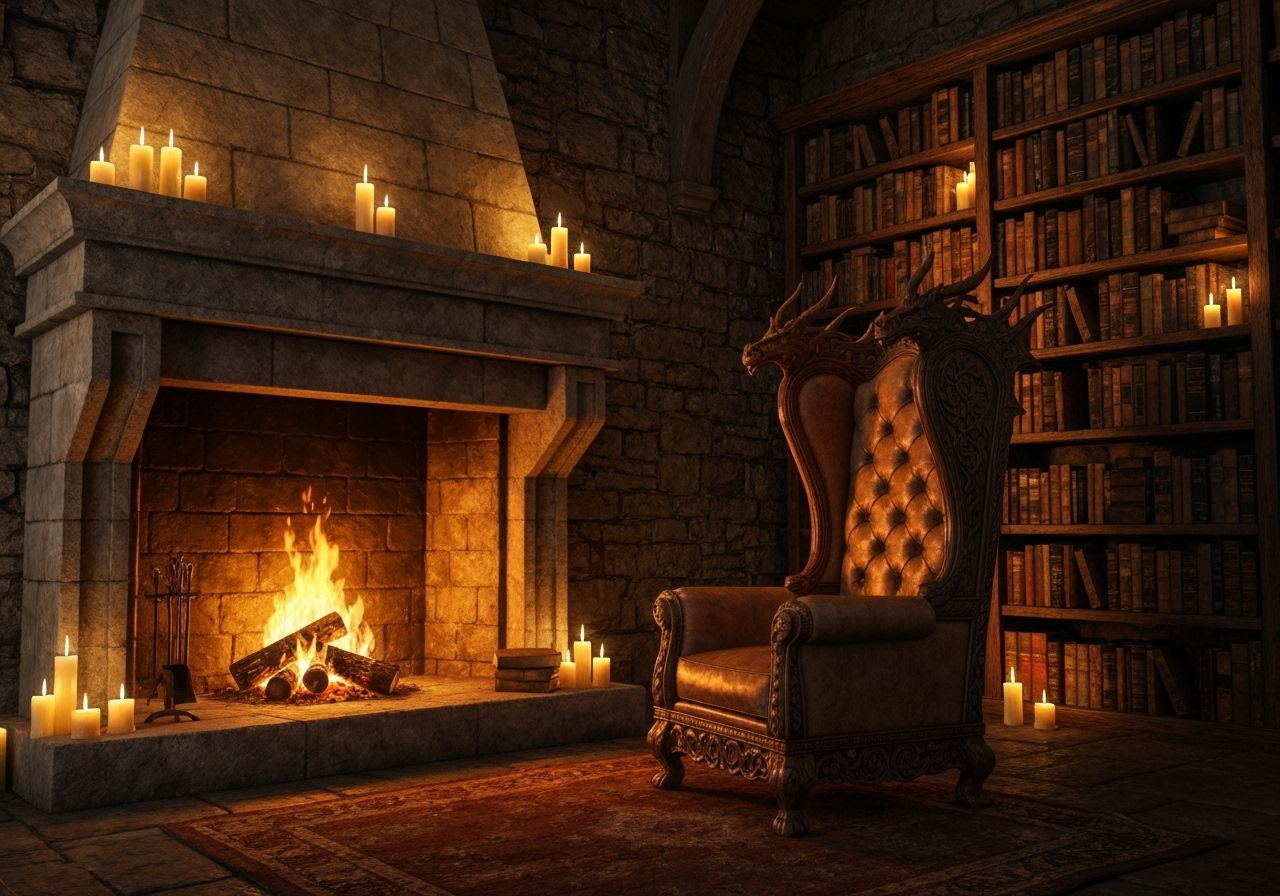Mystical Castle Reading Nook with Dragon Armchair