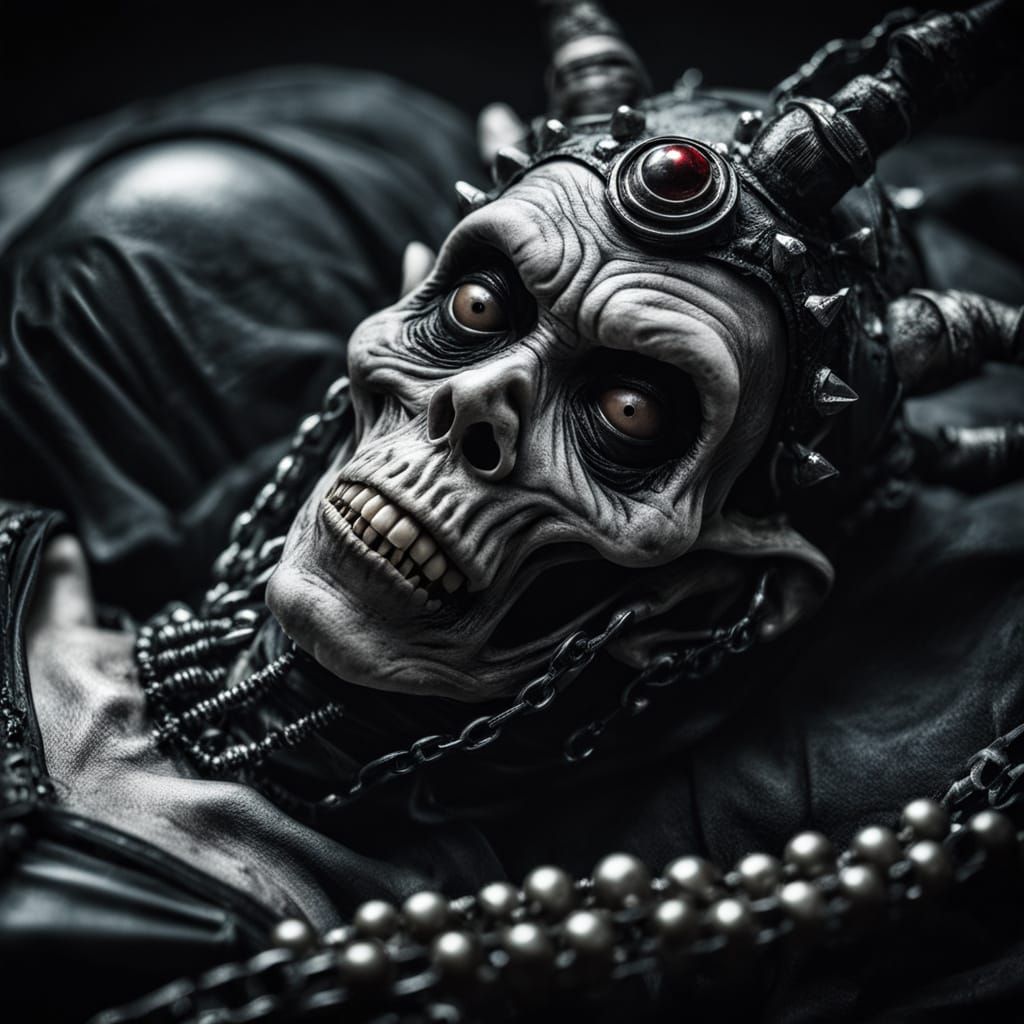 Grotesque Zombie Clown Burlesque Dancer in Dark Gothic Horro...