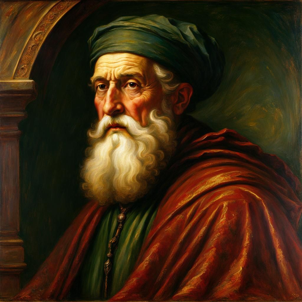 Victorian Wizard Portrait in the Style of Watts