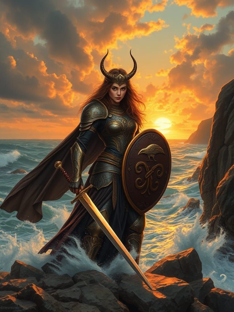 Morrigan: Celtic Goddess of War on Irish Coast