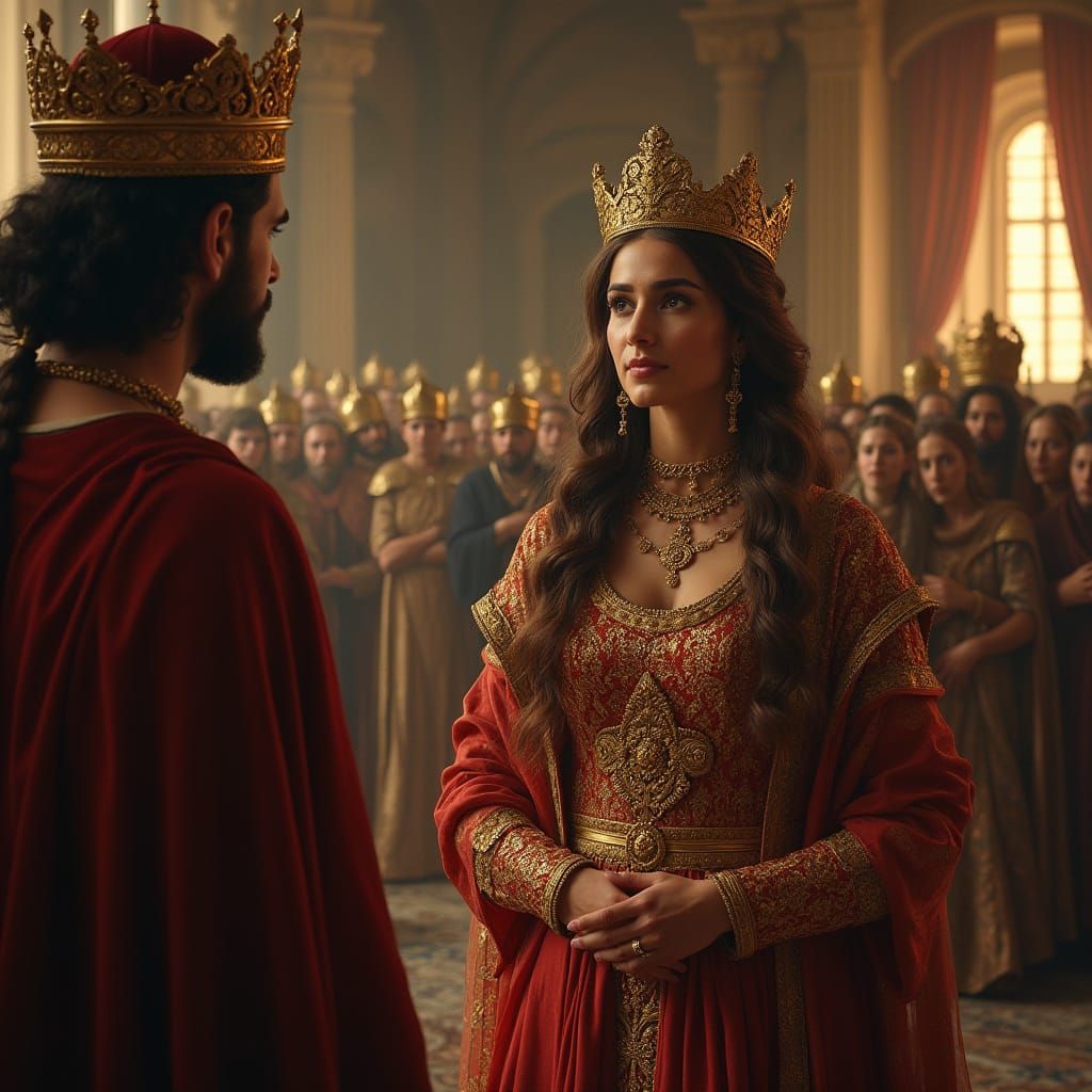 Queen Esther in Royal Garments: Biblical Art