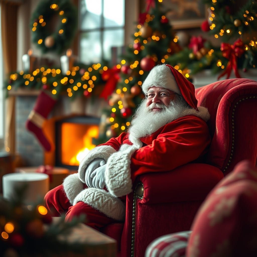 Cristmas livingroom with santa