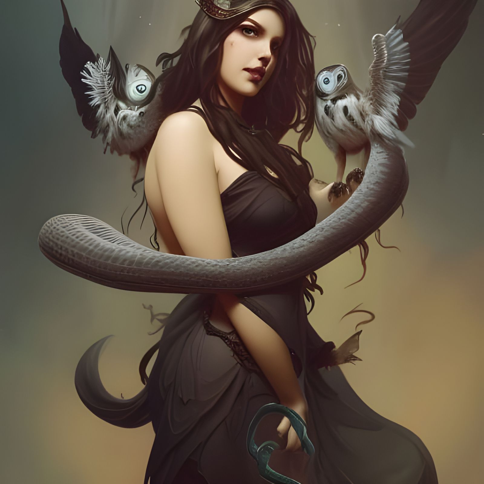 Lilith: Dark Goddess Portrait in Hyperdetailed Digital Art