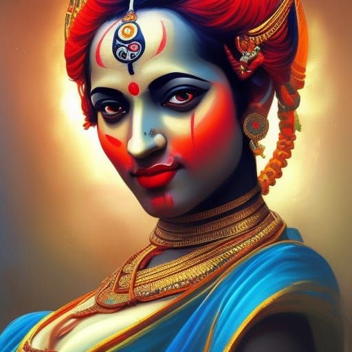 Goddess Kali Portrait in Hyperdetailed Digital Art