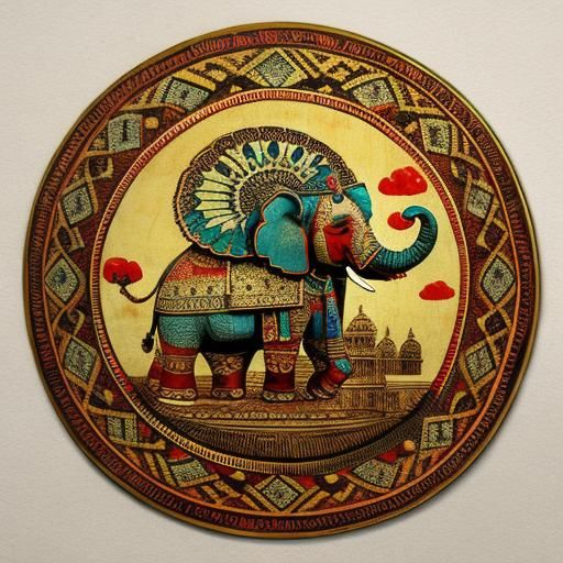 Decorated Indian Elephant Art