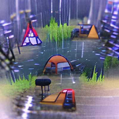 Rainy Day at Campsite: A Peaceful Retreat