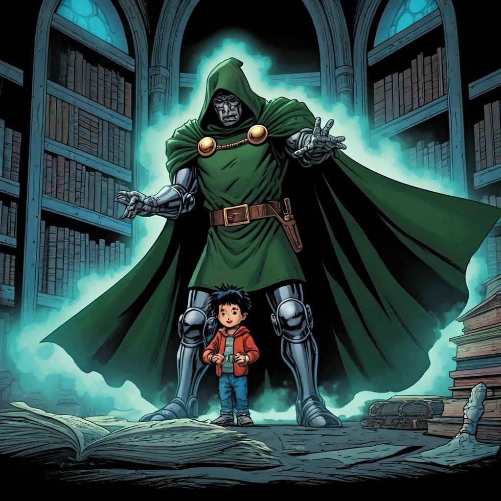 Young Boy Learns Sorcery from Father in High-Energy Comic Bo...