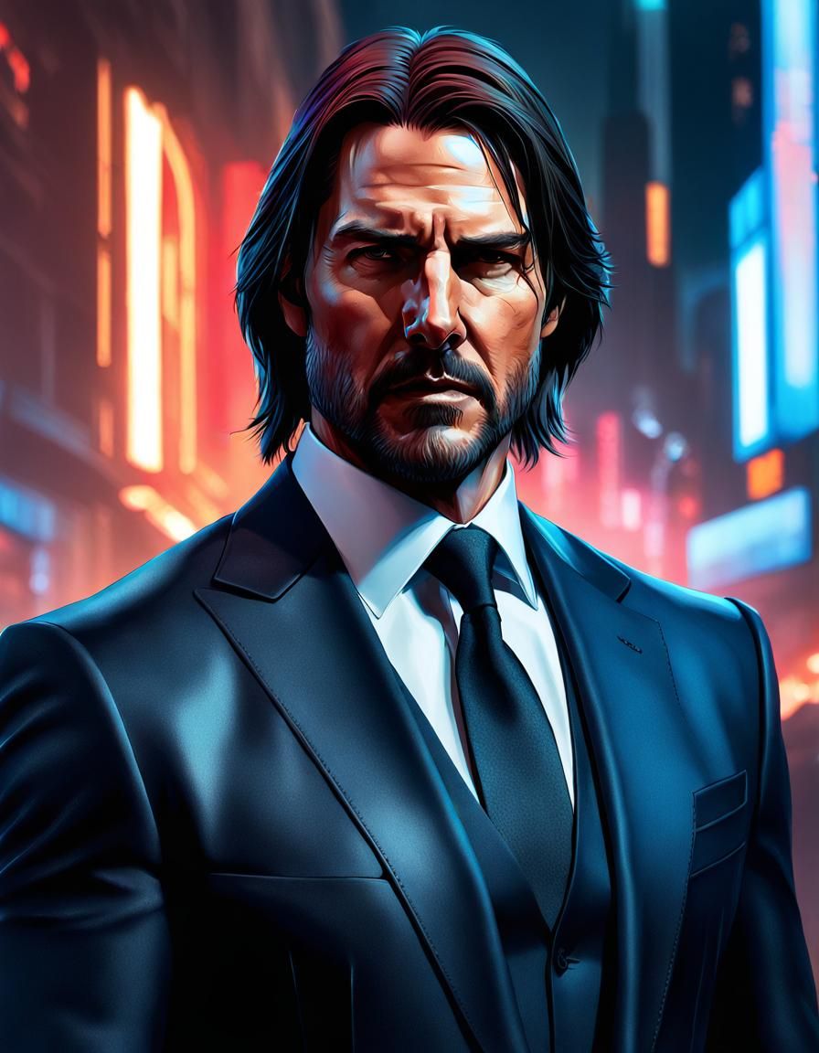 Hyperdetailed Portrait of Action Star in Art Nouveau Style