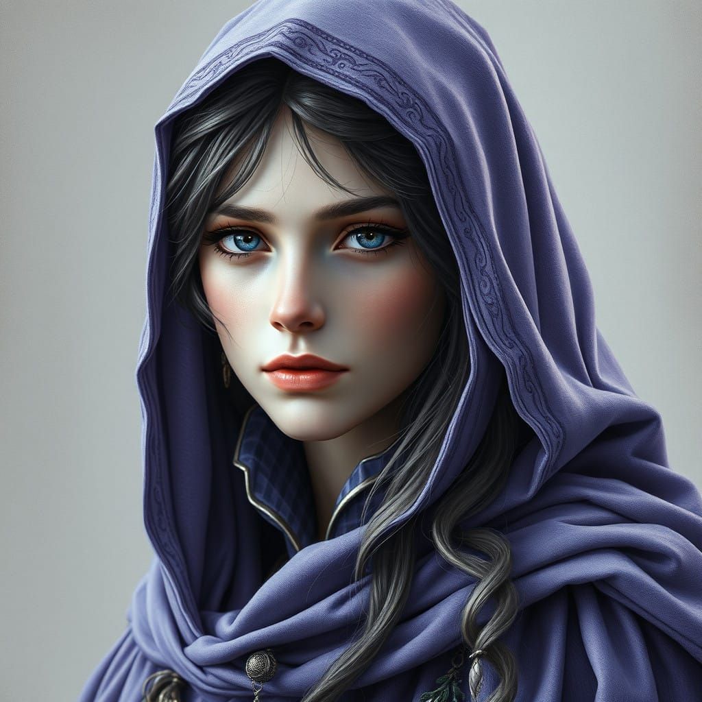 Ethereal Lavender Princess in Ancient Splendor